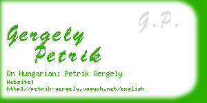 gergely petrik business card